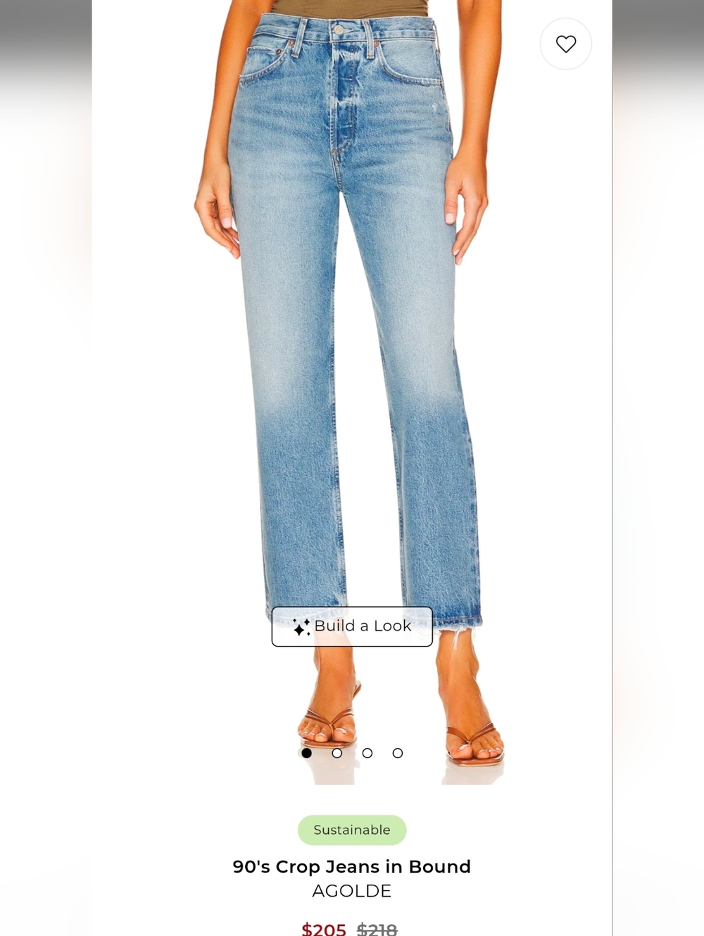 Agolde Light Blue 90s Crop In Bound